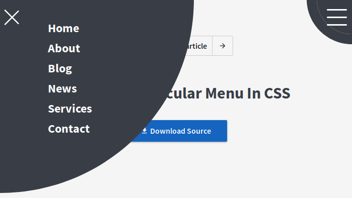 Hamburger Circular Menu In CSS