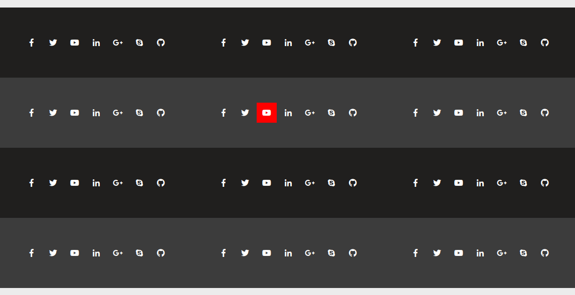 Social Media Iocn Design and Hover Effects