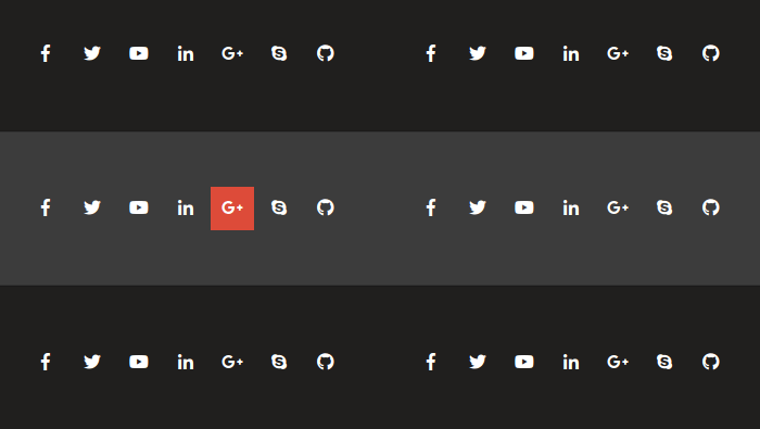 Social Media Iocn Design and Hover Effects