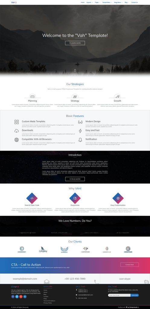 Vah HTML5 Multipurpose Responsive Template